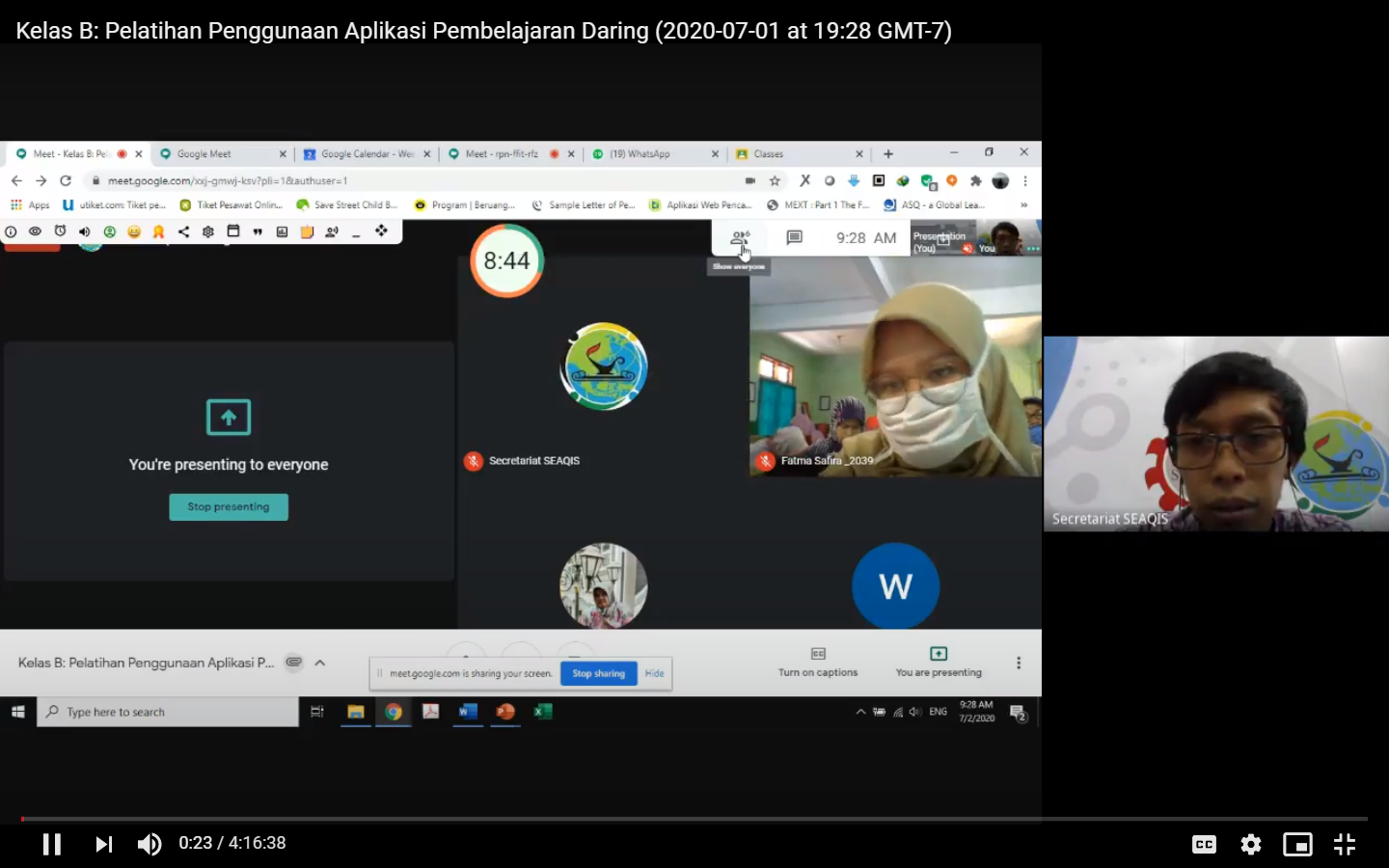 Online Training: The Use of Online Learning Application for Primary and Secondary Teachers in Al-Muqorrobin Foundation Depok