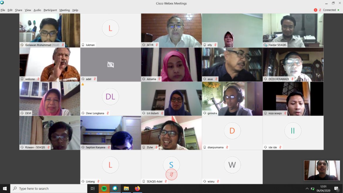 SEAQIS Research Grant (SRG) 2020 coordination meeting