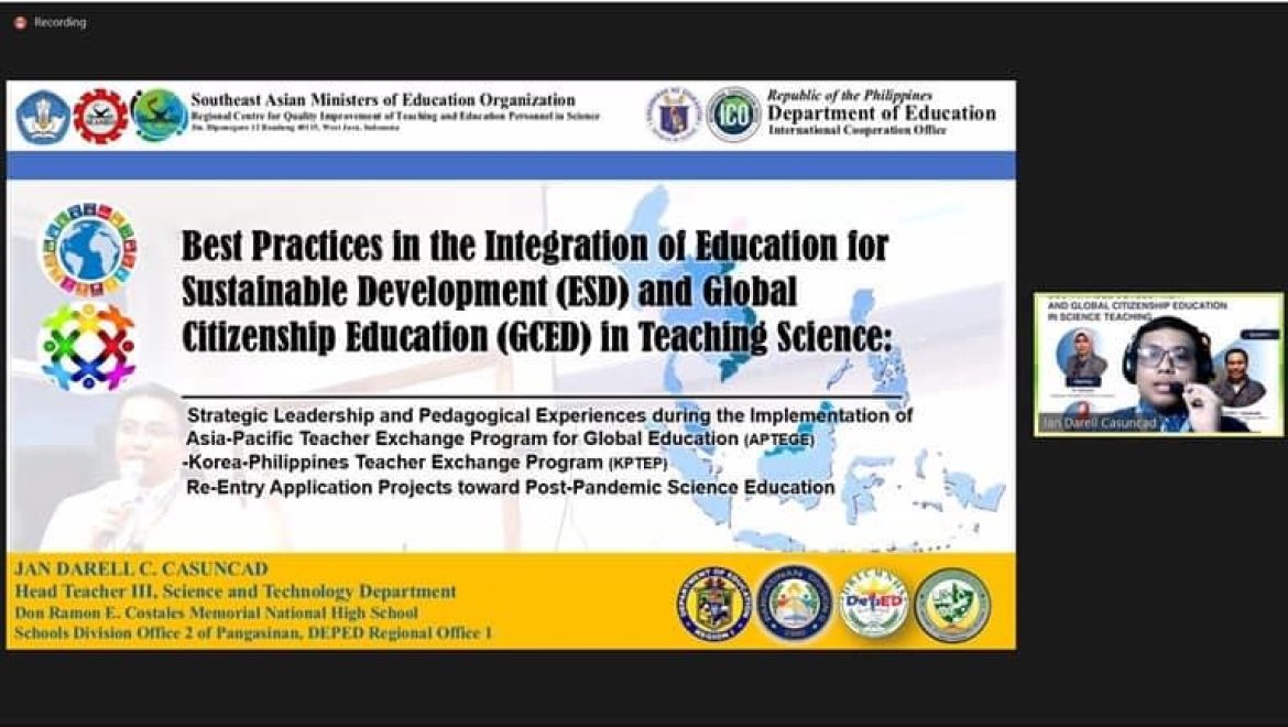 Webinar Series: Integration of Education for Sustainable Development and Global Citizenship Education in Science Teaching