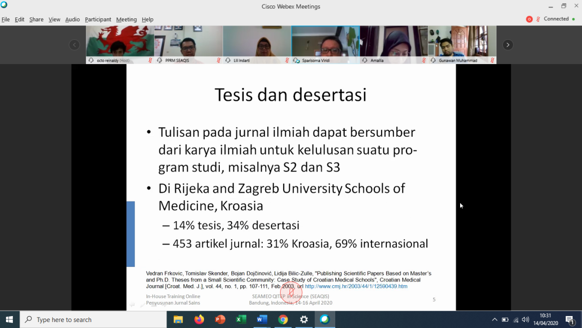 IHT on Publishing a Scientific Journal