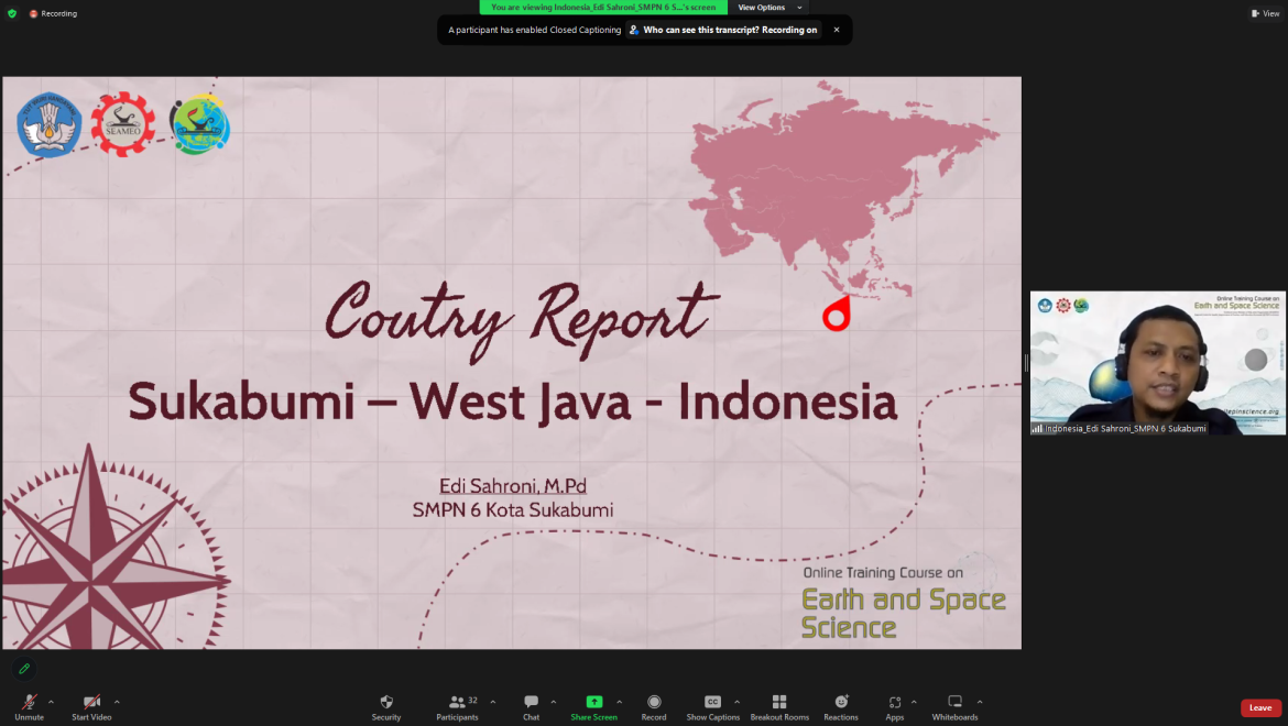 SEAQIS Successfully Conducted Online Training on Earth and Space Science 2023