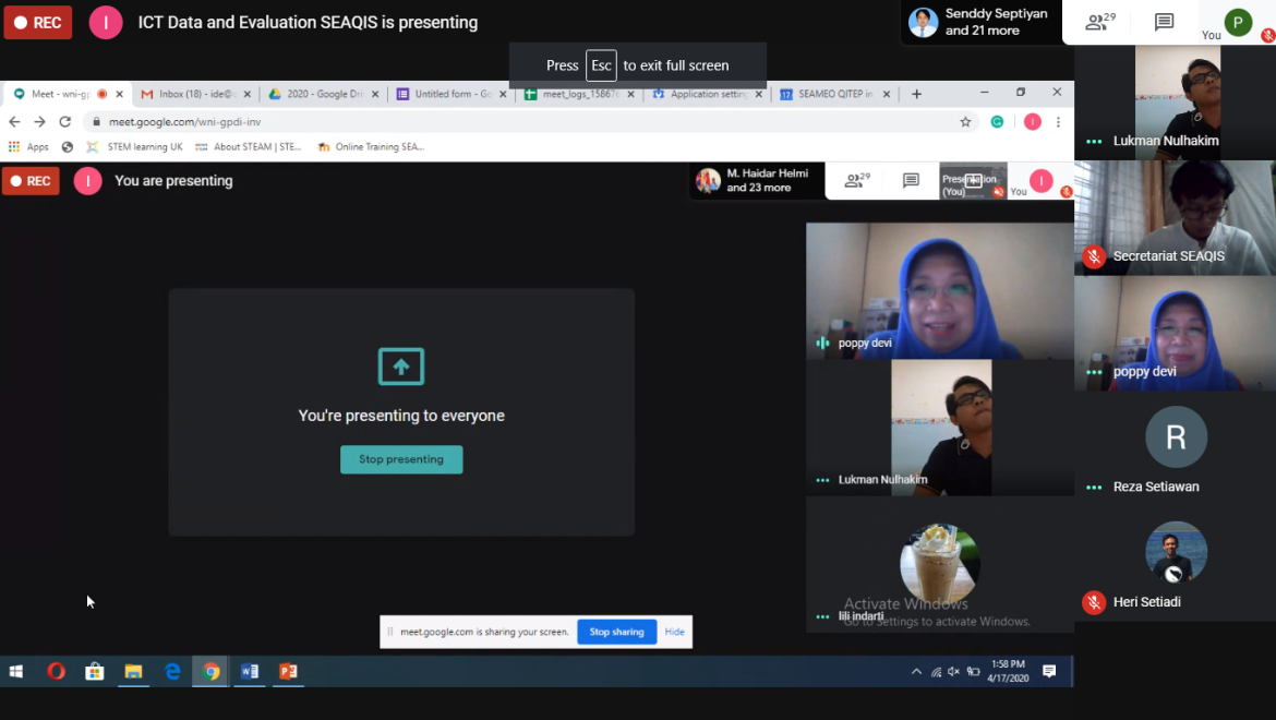 Socialization of the Programme Reporting Procedures of SEAQiS Online Activities