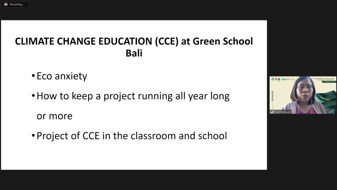 Climate Change Education in Classroom: Training Course on EESD